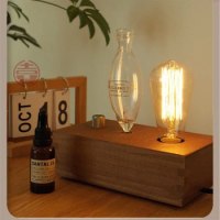 Aroma Diffuser Vintage Tungsten Filament Lamp Aromatherapy Machine Humidifier Lighting Sandalwood Pure Essential Oil Diffuser