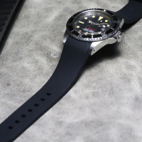 Silicone Watchband 18mm 19mm 20mm 21 22mm Watch Band for Omega Citizen Tissot Watch Black White Rubber Bracelet Men Women Straps