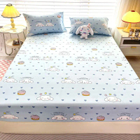 Kuromi Single Bed Sheet Bed Cover Non-Slip Bed Set Dormitory Children Cinnamoroll My Melody Bed Shee