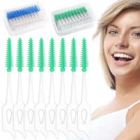 160Pcs Interdental Brush Toothpick Soft Silicone Tooth Picks Comfy Dental Tooth Cleaning Tool Safe Floss Interdental Brush Stick