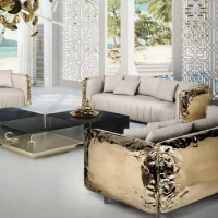 Luxury Fabric Leather Sofa Italian Leisure Design 2.3m High-end Comfortable Sofa Villa Furniture