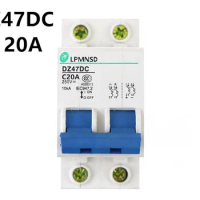 DZ47 DC 2P 20A 250V 10Ka Circuit breaker DC MCB safety breaker C type