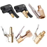 Car Tire Air Chuck Inflator Pump Valve Connector Clip-on Adapter Car Brass 8mm Tyre Wheel Valve For Inflatable Pump Dropship