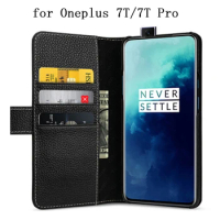 Multi-function Wallet Case for Oneplus 7T Genuine Leather Phone Cover Bag for Oneplus 7T Pro Flip Magnetic Bags Covers Cases