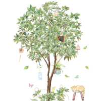 【半島良品】DIY無痕壁貼/牆貼-綠植鴨腳木(牆貼 壁貼紙 創意璧貼)