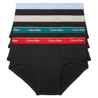 Calvin Klein 男低腰棉質三角內褲4件裝(黑色)