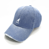 【KANGOL】DENIM 水洗刷破棒球帽(藍色)