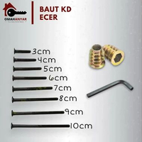 1 BUNGKUS (10PCS) Baut KD Knock Down Baut Olimpik Dipan JCBC M 6 KD 8cm Saja
