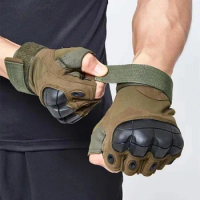 Tactical Gloves Half Finger Paintball Airsoft Shot Combat Anti-Skid Men Bicycle Full Finger Gloves Protective Gear
