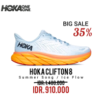 HOKA CLIFTON 8 SUMMER SONG / ICE FLOW WOMEN RUNNING SHOES 100% ORIGINAL Sepatu Wanita