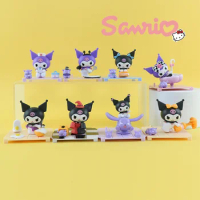8pcs Sanrio Kuromi Trick Or Treat Series Q Version Model Toys Set Cute Kuromi Anime Figures Decoration Ornaments Doll Kids Gift