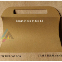 PILLOW BOX GIFT BANTAL KOTAK SOVENIR KADO PACKAGING HIJAB BAJU RUSTIC