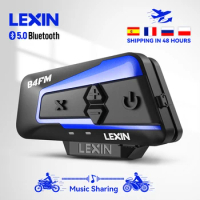 Lexin b4fm-x motorcycle intercom &amp; helmet headset 10 Rider 2000m Bluetooth music sharing fast charging motorcycle intercom