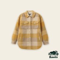 Roots女裝-率性生活系列 羊毛襯衫外套-黃色