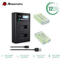 POWEREXTRA Battery Canon NB-13L 2-Pack With Dual Charger for G7X G7X MK II