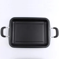 BBQ Rectangular Iron Plate Pan Commercially pans cooking pot hotpot grill tray cookware wok pans Fish Pan meat seafood Barbecue