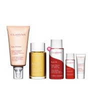 【CLARINS 克蘭詩】撫紋霜175ml+輕盈排水油100ml(撫紋輕盈組/瘦身/水腫/肥胖紋)