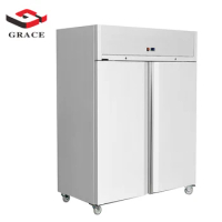 GRACE Luxury Upright Freezer Commercial Food Storage Refrigerator Equipment 2 Door Freezer Cabinet