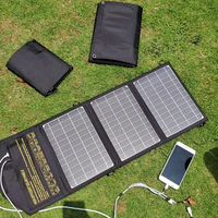 太陽能充電板 太陽能電池板 單晶硅太陽能電池板手機戶外便攜光伏發電板折疊USB充電器5v9v12『cy1475』