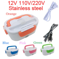 12-24V 110V/220V Stainless Steel Portable Lunch Box Rice Cooker Food Container Warmer Food Warmer Dinnerware Set