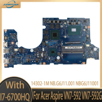 For Acer Aspire VN7-592 VN7-592G Laptop Motherboard 14302-1M NB.G6J11.001 NBG6J11001 I7-6700HQ 2.6Ghz CPU GTX 960M 4GB