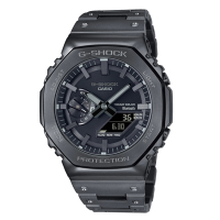 CASIO 卡西歐 G-SHOCK 太陽能智慧藍芽奢華全金屬八角形雙顯錶-黑(GM-B2100BD-1A)