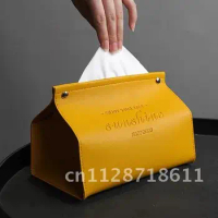 Basic Leather Retro Tissue Box Holder Case Bag Car Napkin Papers Towel Pouch Container Pumping Box Table Decor