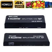 4K 60Hz HDMI Splitter 1x2 1x4 HDMI 2.0 Splitter 4Kx2k HDMI Splitter 1 In 2 Out / 4 Out Video Converter for PS4 STB DVD PC To TV