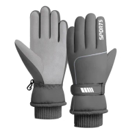 Skiing Gloves Unisex Winter Fleece Thermal Windproof Non-slip Waterproof Snowboarding Bike Cycling Sport Skin-friendly Mittens