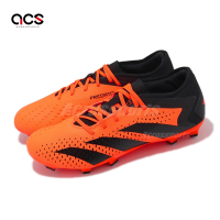 adidas 足球鞋 Predator Accuracy 3 L FG 男鞋 黑 橘 包覆 抓地 偏硬場地 愛迪達 GW4601