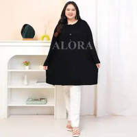 TUNIK BUSUI JUMBO - TUNIK WANITA POLOS LD 120 - 130 - 140 XL Hitam