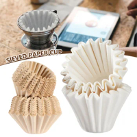 50pcs Coffee Powder Cup 155/45 Cake Cup Shape Coffee Filter Paper Pour Over Coffee Filtration Bag Coffee Accessories For Home