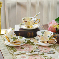 咖啡杯復古高檔陶瓷杯子套裝歐式家用奢華小精致骨瓷杯碟下午茶具❀❀城市玩家