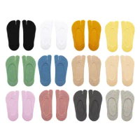 2 Toe Flip Flop Socks Split Toe Socks No Show Toe Socks Invisible Two Finger Socks for Loafer Boat Shoes Sneaker
