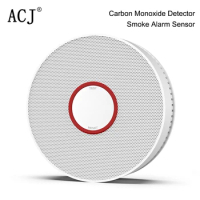 2 in 1 Wireless Fire Protection Smoke alarm Detector CO Alarm Sensors Carbon Monoxide Detector Battery Powered Long-lasting