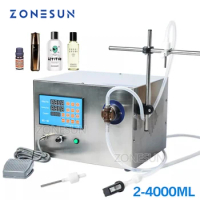 ZONESUN Magnetic Pump Perfume Alcohol Hydrogen Peroxide Essential Oil Electric Digital Control Liquid Bottle Filling Machine
