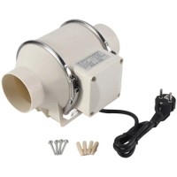 35W Bathroom Pipe Conduit Fan Vent Room Exhaust Inline Fan Kitchen Air Diffuser Duct Fan Grow Tent Blower Fan EU Plug