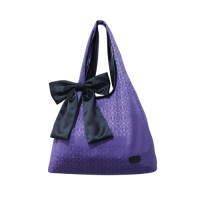 Sika肩背針織繡花布包-B6500-07深紫色