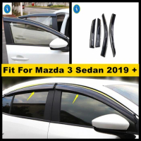 Side Window Vent Visor Sun Rain Deflector Guard Awning Shelter Adhesive Fit For Mazda 3 2019 2020 Sedan Car Window Accessories