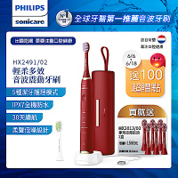 【Philips 飛利浦】Sonicare輕柔多效音波震動牙刷 -小亮刷玫瑰紅HX2491/02(送刷頭6入)