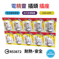 電精靈 插頭 插座 台灣製造 檢驗合格 公插頭 母插頭 母插座 電源插頭 高負載 耐熱 安全 Loxin