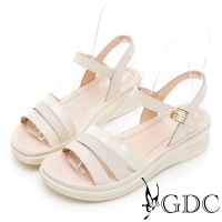【GDC】清新百搭款經典線條春夏舒適涼鞋-米色(312445-10)