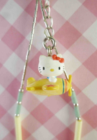 【震撼精品百貨】Hello Kitty 凱蒂貓 復刻版手機吊飾-飛機 震撼日式精品百貨
