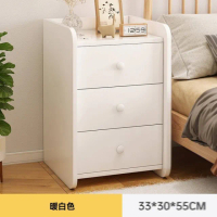 【歐意朗旗艦店】三抽33cm(床頭櫃 床邊幾 床邊櫃 奶油風床頭櫃 置物架 收納櫃 簡易床頭櫃 預購15天)