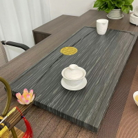整塊天然綠檀木紋石茶盤套裝中式簡約現代家用客廳辦公排水式茶臺