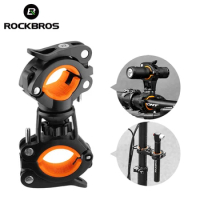 ROCKBROS Red-dot Cycling Lights Holder Rotating LED Bicycle Light Bracket Pump Holder Quick Release Mount Bicycle Accessories