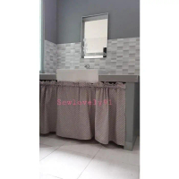 gorden gordyn hordeng kolong meja dapur paling murah shabby chic - polkadot abu