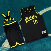 2PCS Slam Dunk Basketball Jersey for Boys Girl Size S-3XL Black Golden School Uniform Aomine Daiki Jersey Basketball Sportswear