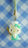 【震撼精品百貨】Hello Kitty 凱蒂貓~限定版手機吊飾-拿法國麵包(側坐綠)