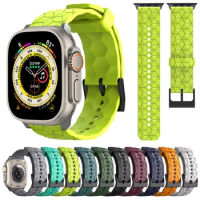 Football Pattern Silicone Band for Apple Watch Strap Ultra 2 49mm 45mm 44mm 41mm 40mm Correa Bracelet Iwatch Series 3/6/SE/7/8/9